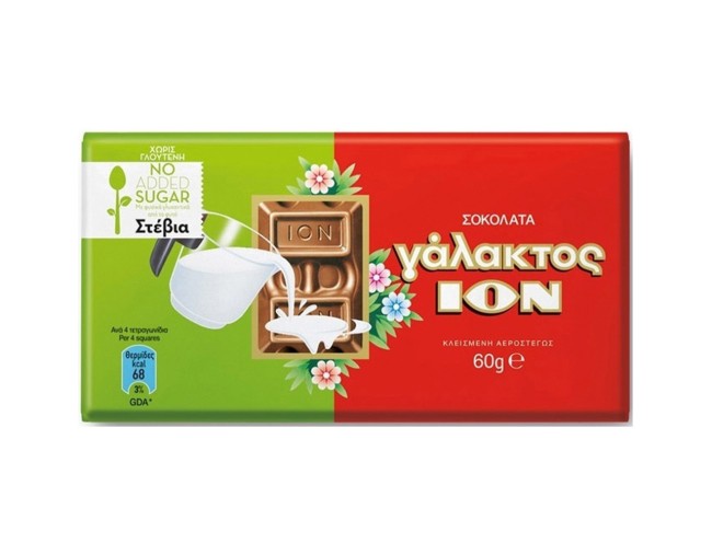 ΙΟΝ ΣΟΚΟΛΑΤΑ ΓΑΛΑΚΤΟΣ ΜΕ ΣΤΕΒΙΑ 60gr