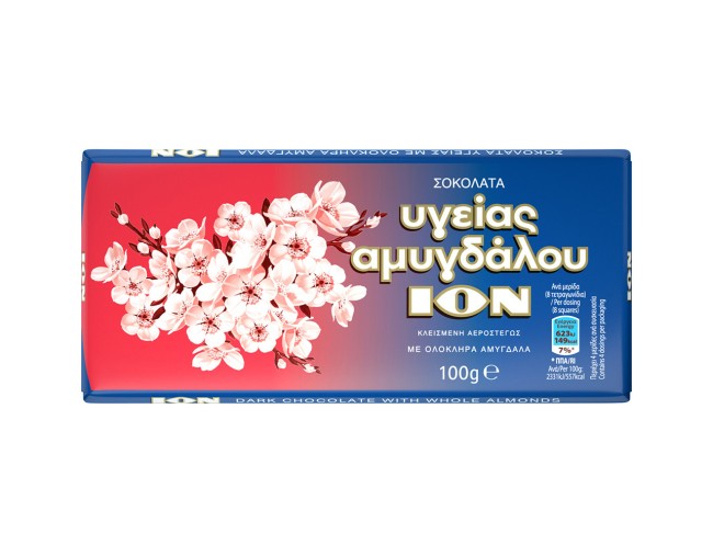 ΙΟΝ ΣΟΚΟΛΑΤΑ ΥΓΕΙΑΣ ΜΕ ΟΛΟΚΛΗΡΟ ΑΜΥΓΔΑΛΟ 100gr