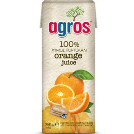 AGROS 100% ΧΥΜΟΣ ΠΟΡΤΟΚΑΛΙ 250ml
