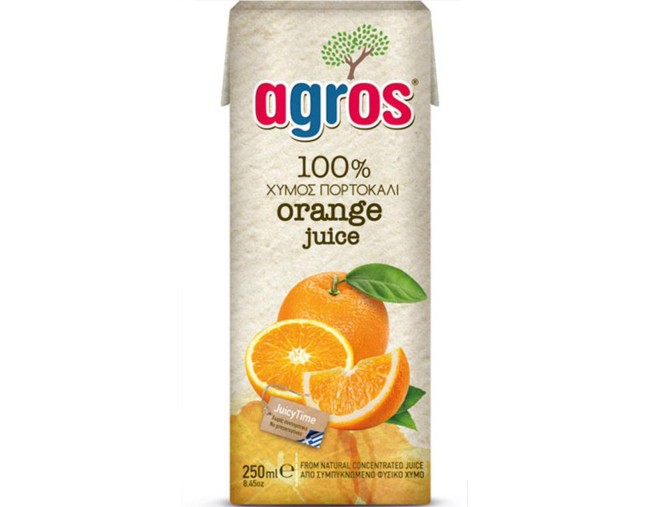 AGROS 100% ΧΥΜΟΣ ΠΟΡΤΟΚΑΛΙ 250ml