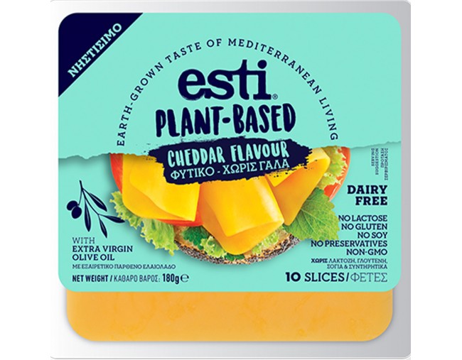 ESTI PLANT-BASED ΤΥΡΙ CHEDDAR 10 ΦΕΤΕΣ 180gr