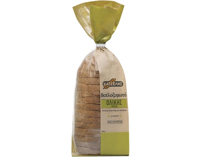 ΚΑΤΣΕΛΗΣ ΨΩΜΙ ΣΕ ΦΕΤΕΣ ΔΙΠΛΟΖΥΜΩΤΟ ΟΛΙΚΗΣ 500gr