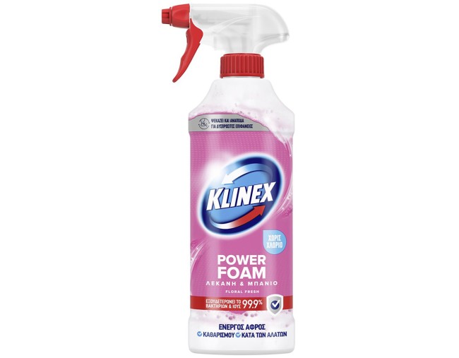 KLINEX POWER FOAM ΑΦΡΟΣ ΚΑΘΑΡΙΣΜΟΥ ΜΠΑΝΙΟΥ FLORAL 435ml