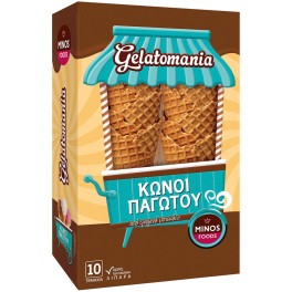 GELATOMANIA ΚΩΝΟΙ ΠΑΓΩΤΟΥ ΤΡΑΓΑΝΑ  ΜΠΙΣΚΟΤΑ 10τμχ 104gr
