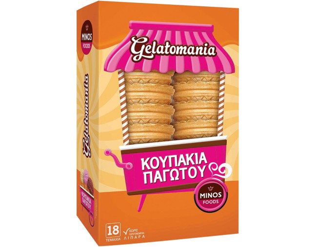 GELATOMANIA ΚΟΥΠΑΚΙΑ ΠΑΓΩΤΟΥ 18τμχ 75gr