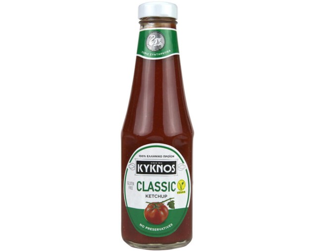 KYKNOS KETCHUP ΧΩΡΙΣ ΓΛΟΥΤΕΝΗ ΓΥΑΛΙΝΟ 330gr