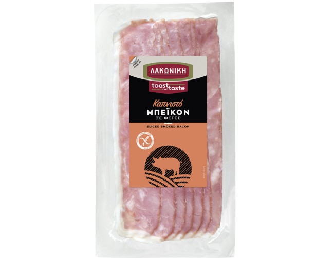 ΛΑΚΩΝΙΚΗ ΤΡΟΦΙΜΩΝ TOAST AND TASTE ΚΑΠΝΙΣΤΟ ΜΠΕΙΚΟΝ ΣΕ ΦΕΤΕΣ 120gr