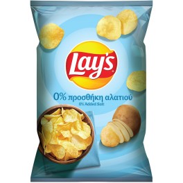 LAY'S ΠΑΤΑΤΑΚΙΑ ΜΕ 0% ΠΡΟΣΘΗΚΗ ΑΛΑΤΙΟΥ 95gr LAY'S ΠΑΤΑΤΑΚΙΑ ΜΕ 0% ΠΡΟΣΘΗΚΗ ΑΛΑΤΙΟΥ 95gr