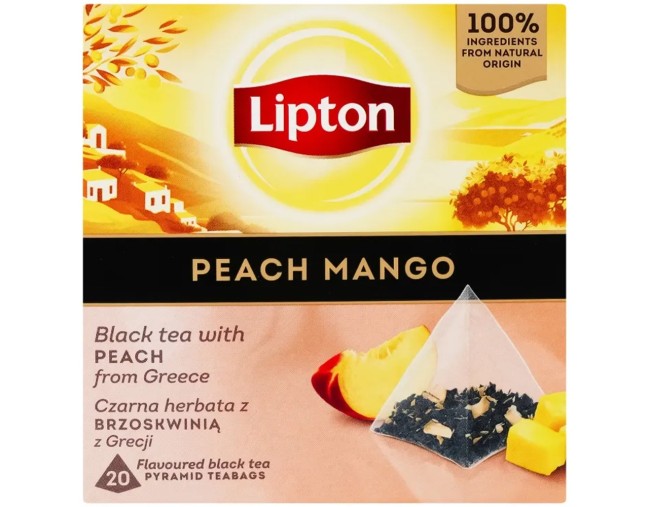 LIPTON BLACK TEA PEACH & MANGO 20 ΦΑΚΕΛΟΙ