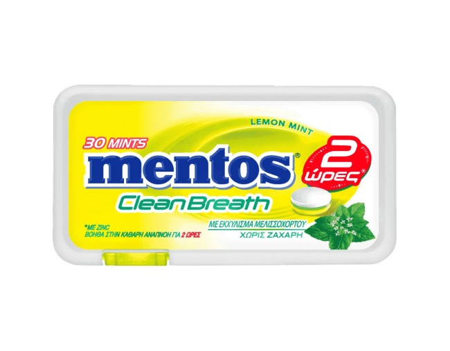 MENTOS CLEAN BREATH LEMON MINT ΧΩΡΙΣ ΖΑΧΑΡΗ 21gr