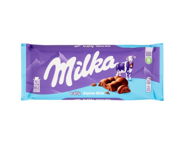 MILKA BUBBLY ALPINE MILK ΣΟΚΟΛΑΤΑ ΓΑΛΑΚΤΟΣ 90gr