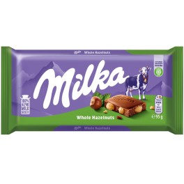 MILKA WHOLE HAZELNUTS ΣΟΚΟΛΑΤΑ ΓΑΛΑΚΤΟΣ 95gr MILKA WHOLE HAZELNUTS ΣΟΚΟΛΑΤΑ ΓΑΛΑΚΤΟΣ 95gr