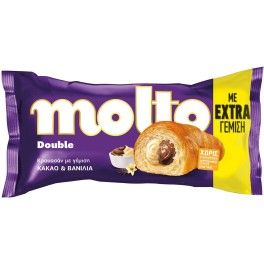 MOLTO DOUBLE ΚΡΟΥΑΣΑΝ ΚΑΚΑΟ ΒΑΝΙΛΙΑ 98gr MOLTO DOUBLE ΚΡΟΥΑΣΑΝ ΚΑΚΑΟ ΒΑΝΙΛΙΑ 98gr