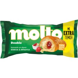 MOLTO DOUBLE ΚΡΟΥΑΣΑΝ ΒΑΝΙΛΙΑ & ΦΡΑΟΥΛΑ 98gr MOLTO DOUBLE ΚΡΟΥΑΣΑΝ ΒΑΝΙΛΙΑ & ΦΡΑΟΥΛΑ 98gr