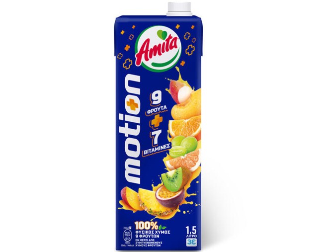 ΑΜΙΤΑ MOTION ΧΥΜΟΣ 9 ΦΡΟΥΤΩΝ ΚΑΙ 7 ΒΙΤΑΜΙΝΩΝ 1,5lt