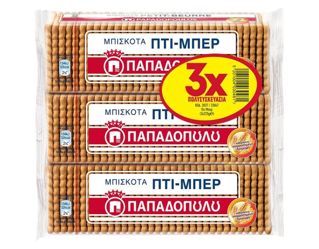ΠΑΠΑΔΟΠΟΥΛΟΥ ΠΤΙ ΜΠΕΡ ΜΠΙΣΚΟΤΑ 3x225gr