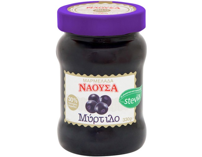 ΝΑΟΥΣΑ ΜΑΡΜΕΛΑΔΑ ΜΥΡΤΙΛΟ ΜΕ ΣΤΕΒΙΑ 330gr