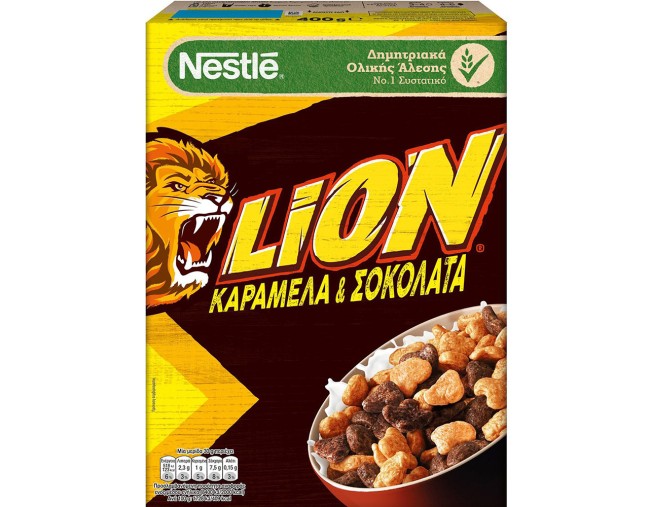 NESTLE LION ΚΑΡΑΜΕΛΑ ΚΑΙ ΣΟΚΟΛΑΤΑ 400gr