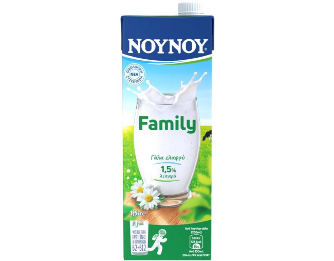 ΝΟΥΝΟΥ FAMILY ΓΑΛΑ 1,5% ΛΙΠΑΡΑ ΕΛΑΦΡΥ 1,5Lt ΓΑΛΑ
