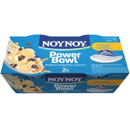 NOYNOY POWER BOWL ΕΠΙΔΟΡΠΙΟ ΓΙΑΟΥΡΤΙΟΥ ΜΠΑΝΑΝΑ ΒΡΩΜΗ & ΚΟΜΜΑΤΙΑ ΜΑΥΡΗΣ ΣΟΚΟΛΑΤΑΣ 2% ΛΙΠΑΡΑ 2x175gr