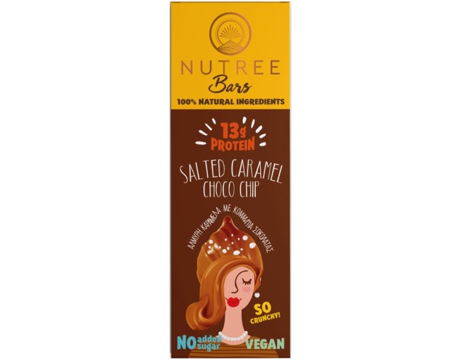 NUTREE BARS SALTED CARAMEL CHOCO CHIP 50gr ΜΠΑΡΕΣ ΠΡΩΤΕΪΝΗΣ