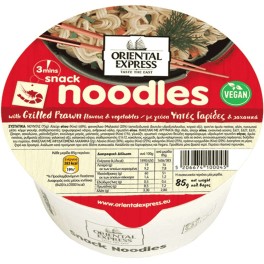 ORIENTAL EXPRESS NOODLES ΜΕ ΓΕΥΣΗ ΨΗΤΕΣ ΓΑΡΙΔΕΣ & ΛΑΧΑΝΙΚΑ 85gr