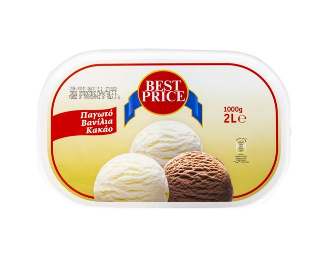 BEST PRICE ΠΑΓΩΤΟ ΒΑΝΙΛΙΑ ΚΑΚΑΟ 2lt ΠΑΓΩΤΑ
