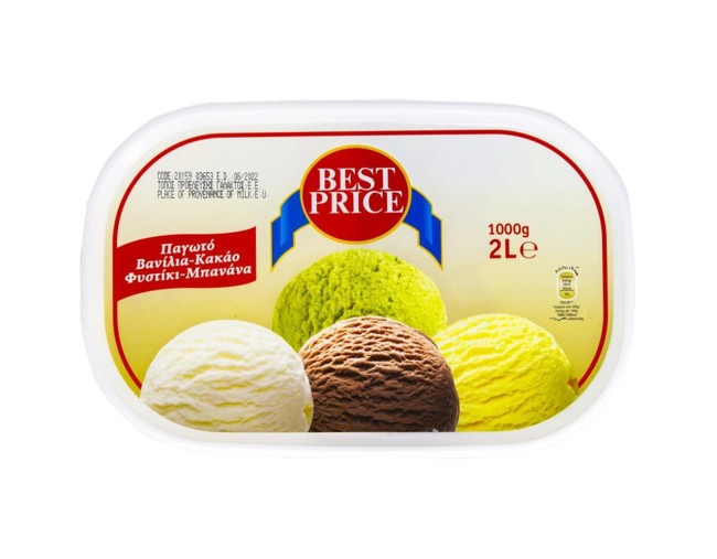 BEST PRICE ΠΑΓΩΤΟ ΒΑΝΙΛΙΑ ΚΑΚAΟ ΦΥΣΤΙΚI ΜΠΑΝΑΝΑ 2lt