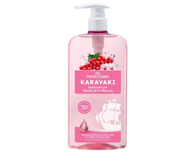 PAPOUTSANIS KARAVAKI ΣΑΜΠΟΥΑΝ ΜΕ ΡΟΔΙ ΚΑΙ ΜΕΛΙ 600ml