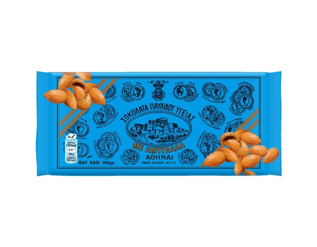 ΠΑΥΛΙΔΗΣ ΣΟΚΟΛΑΤΑ ΥΓΕΙΑΣ ΜΕ ΑΜΥΓΔΑΛΟ 100gr