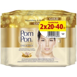 POM PON GOLD ΥΓΡΑ ΜΑΝΤΗΛΑΚΙΑ ΝΤΕΜΑΚΙΓΙΑΖ 2x20τμχ POM PON GOLD ΥΓΡΑ ΜΑΝΤΗΛΑΚΙΑ ΝΤΕΜΑΚΙΓΙΑΖ 2x20τμχ