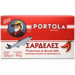 PORTOLA ΣΑΡΔΕΛΕΣ ΠΊΚΑΝΤΙΚΕΣ ΣΕ ΦΥΤΙΚΟ ΛΑΔΙ 125gr