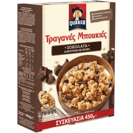 QUAKER ΤΡΑΓΑΝΕΣ ΜΠΟΥΚΙΕΣ ΜΕ ΣΟΚΟΛΑΤΑ 450gr