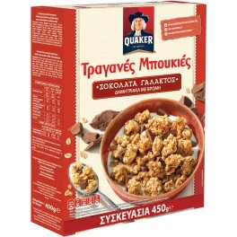 QUAKER ΤΡΑΓΑΝΕΣ ΜΠΟΥΚΙΕΣ ΜΕ ΣΟΚΟΛΑΤΑ ΓΑΛΑΚΤΟΣ 450gr