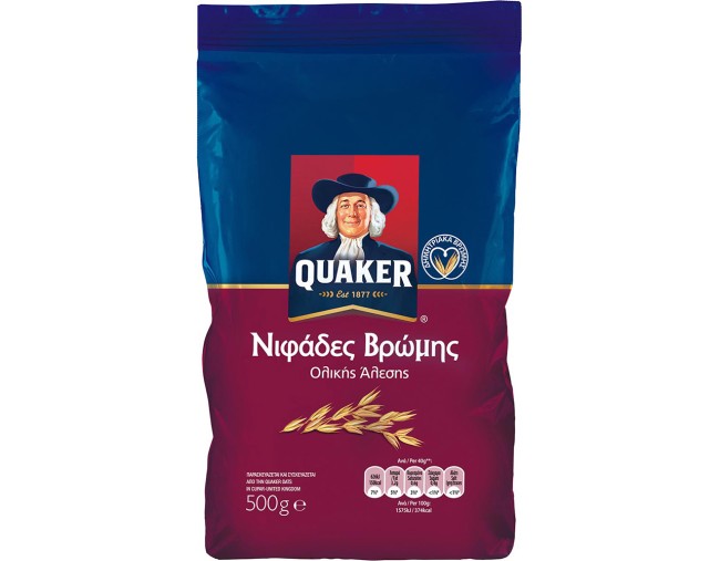 QUAKER ΝΙΦΑΔΕΣ ΒΡΩΜΗΣ ΣΕ ΣΑΚΟΥΛΑ 500gr