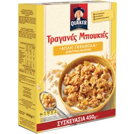 QUAKER ΤΡΑΓΑΝΕΣ ΜΠΟΥΚΙΕΣ ΑΠΛΗ ΓΚΡΑΝΟΛΑ 450gr