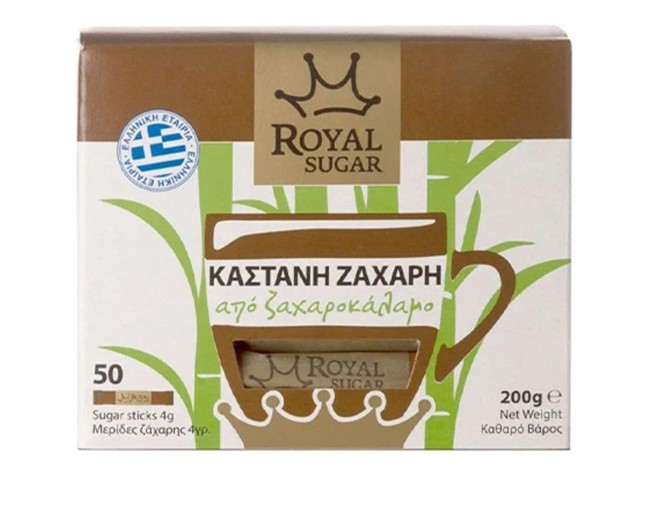 ROYAL ΚΑΣΤΑΝΗ ΖΑΧΑΡΗ 50 STICKS x 4gr