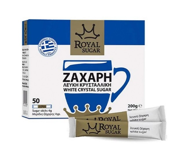 ROYAL ΖΑΧΑΡΗ ΛΕΥΚΗ ΚΡΥΣΤΑΛΛΙΚΗ 50sticks x 4gr