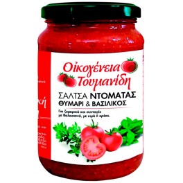 ΟΙΚΟΓΕΝΕΙΑ ΤΟΥΜΑΝΙΔΗ ΣΑΛΤΣΑ ΤΟΜΑΤΑΣ ΘΥΜΑΡΙ ΚΑΙ ΒΑΣΙΛΙΚΟΣ 340gr