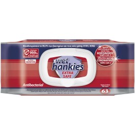 WET HANKIES ΕΧΤRA SAFE ΥΓΡΑ ΜΑΝΤΗΛΑΚΙΑ 63τμχ