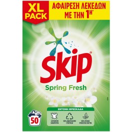 SKIP SPRING FRESH ΣΚΟΝΗ ΠΛΥΝΤΗΡΙΟΥ ΡΟΥΧΩΝ 50 ΜΕΖΟΥΡΕΣ 3,25kg