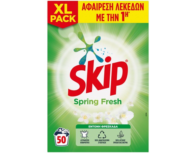 SKIP SPRING FRESH ΣΚΟΝΗ ΠΛΥΝΤΗΡΙΟΥ ΡΟΥΧΩΝ 50 ΜΕΖΟΥΡΕΣ 3,25kg
