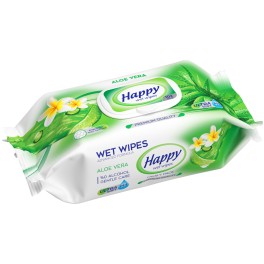 HAPPY ΥΓΡΑ ΜΩΡΟΜΑΝΤΗΛΑ ALOE VERA 72τμχ HAPPY ΥΓΡΑ ΜΩΡΟΜΑΝΤΗΛΑ ALOE VERA 72τμχ