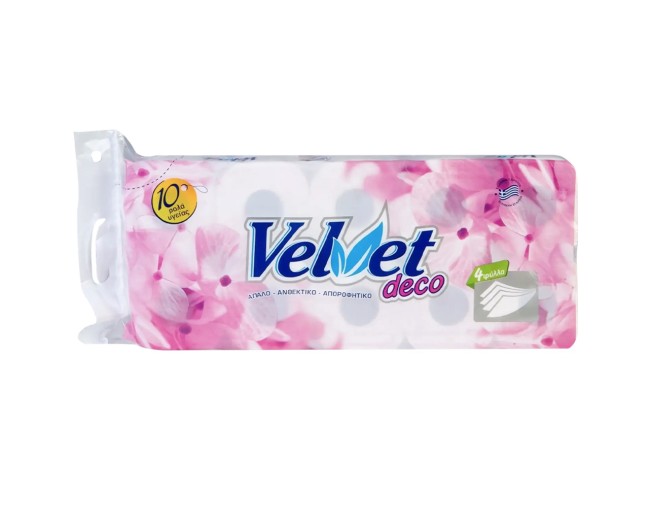 VELVET DECO ΧΑΡΤΙ ΥΓΕΙΑΣ 4ΦΥΛΛΟ 10x105gr