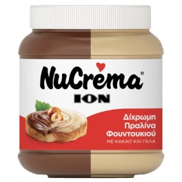 ION NUCREMA ΔΙΧΡΩΜΗ ΠΡΑΛΙΝΑ ΦΟΥΝΤΟΥΚΙΟΥ 380gr