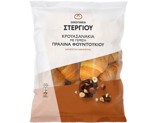 ΣΤΕΡΓΙΟΥ ΚΡΟΥΑΣΑΝΑΚΙΑ ΜΕ ΓΕΜΙΣΗ ΠΡΑΛΙΝΑ ΦΟΥΝΤΟΥΚΙΟΥ 300gr