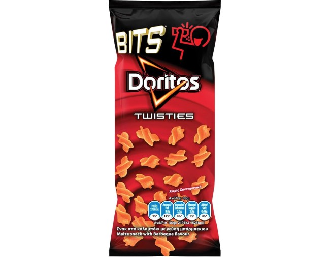 DORITOS TWISTIES ΣΝΑΚ ΑΠΟ ΚΑΛΑΜΠΟΚΙ ΜΕ ΓΕΥΣΗ BARBEQUE 33gr