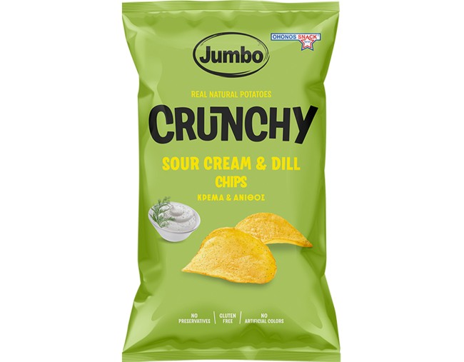 JUMBO CRUNCHY CHIPS  SOUR ΚΡΕΜΑ ΚΑΙ ΑΝΗΘΟ 90gr