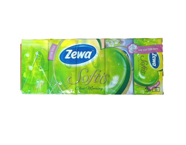 ZEWA SOFTIS CLEAR MORNING ΧΑΡΤΟΜΑΝΤΗΛΑ ΤΣΕΠΗΣ 4 ΦΥΛΛΑ 10τμχ