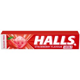 HALLS STRAWBERRY FLAVOUR +VITA C ΚΑΡΑΜΕΛΕΣ 32gr